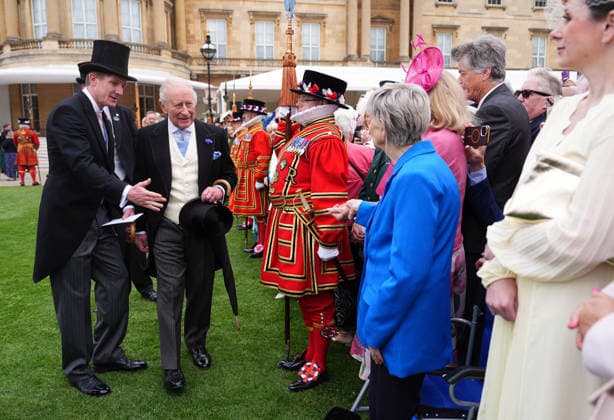 Royal Garden Party at Buckingham Palace King Charles III meets Barbara Keel, who started the Barby Keel Animal Sanctuary, during a Royal Garden Party at Buckingham Palace, London. Picture date: Wednesday May 6, 2026., Credit:Aaron Chown Avalon UK, London  Copyright: xAaronxChownx xAvalonx 1096939081