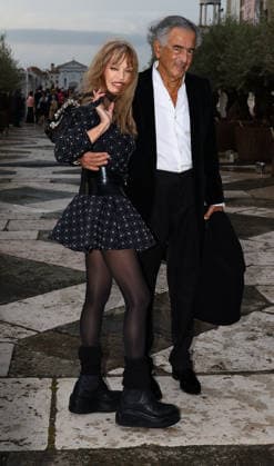 Gala dinner at the Giorgio Cini Foundation of the Pinault family. Pictured: Bernard-Henri Lévy, Arielle Dombasle  Copyright: xMatteoxChinellatox xipa-agency.netx xipa-agency.netx xMatteoxChinellatox IPA_Agency_IPA74477349