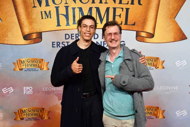 Florian Simbeck and his son Steward Simbeck at the Ein Muechner im Himmel Der Tod ist nur der Anfang movie premiere on 6 05 2026 in Munich Ein Muenchner im Himmel movie premiere in Munich