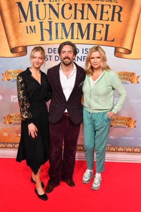 Lilly Krug, David Dietl and Veronica Ferres at the Ein Muechner im Himmel Der Tod ist nur der Anfang movie premiere on 6 05 2026 in Munich Ein Muenchner im Himmel movie premiere in Munich