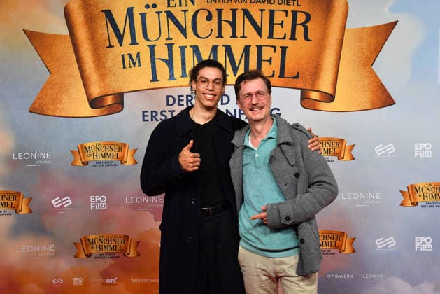 Florian Simbeck and his son Steward Simbeck at the Ein Muechner im Himmel Der Tod ist nur der Anfang movie premiere on 6 05 2026 in Munich Ein Muenchner im Himmel movie premiere in Munich