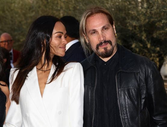Gala dinner at the Pinault family s Giorgio Cini Foundation. Pictured: Zoe Saldana, Marco Perego  Copyright: xMatteoxChinellatox xipa-agency.netx xipa-agency.netx xMatteoxChinellatox IPA_Agency_IPA74478220