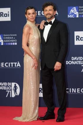 Milena Mancini and Vinicio Marchioni attend the red carpet of the 71st David Di Donatello italian cinema awards at Cinecitta in Rome (Italy) on May 6, 2026. andreaxstaccioli