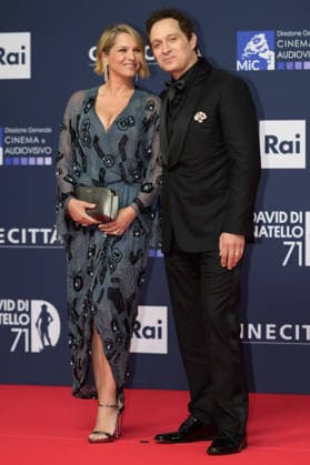 Francesca Barra and Claudio Santamaria attend the red carpet of the 71st David Di Donatello italian cinema awards at Cinecitta in Rome (Italy) on May 6, 2026. andreaxstaccioli