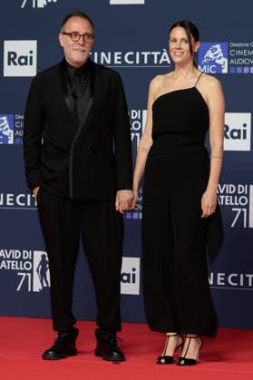 Valerio Mastandrea and Valentina Avenia attend the red carpet of the 71st David Di Donatello italian cinema awards at Cinecitta in Rome (Italy) on May 6, 2026. andreaxstaccioli