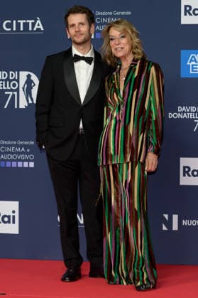 Massimo Appolloni and Annamaria Sambucco attend the red carpet of the 71st David Di Donatello italian cinema awards at Cinecitta in Rome (Italy) on May 6, 2026. andreaxstaccioli