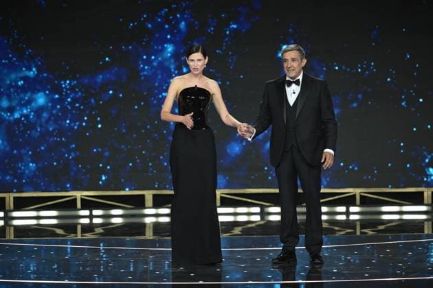 Rome, 71st David di Donatello Awards, Broadcast. Pictured: Bianca Balti and Flavio Insinna  Copyright: xMaurizioxD Avanzox xipa-agency.netx xDxAvanzo Provvisionato Landix IPA_Agency_IPA74481037