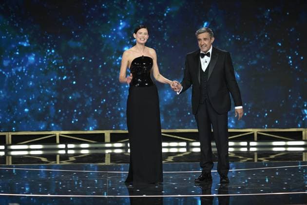 Rome, 71st David di Donatello Awards, Broadcast. Pictured: Bianca Balti and Flavio Insinna  Copyright: xMaurizioxD Avanzox xipa-agency.netx xDxAvanzo Provvisionato Landix IPA_Agency_IPA74481038