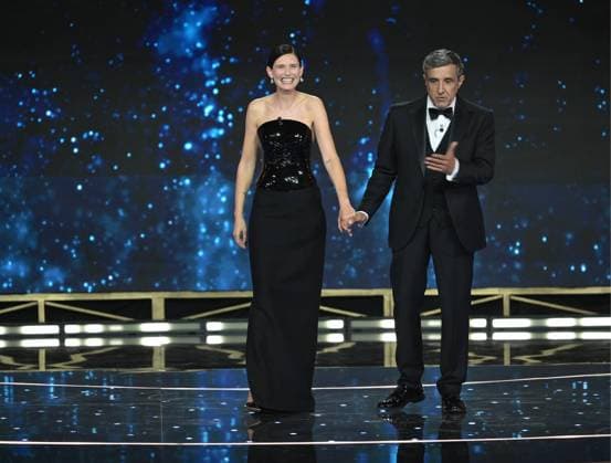 Rome, 71st David di Donatello Awards, Broadcast. Pictured: Bianca Balti and Flavio Insinna  Copyright: xMaurizioxD Avanzox xipa-agency.netx xDxAvanzo Provvisionato Landix IPA_Agency_IPA74481040