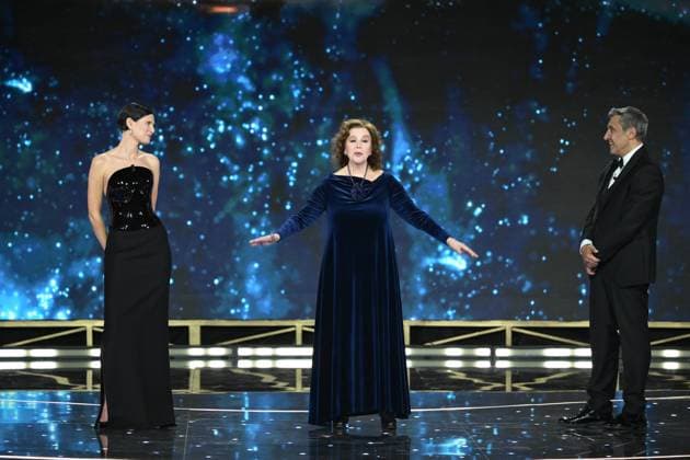 Rome, 71st David di Donatello Awards, Broadcast. Pictured: Bianca Balti, Stefania Sandrelli, Flavio Insinna  Copyright: xMaurizioxD Avanzox xipa-agency.netx xDxAvanzo Provvisionato Landix IPA_Agency_IPA74481123