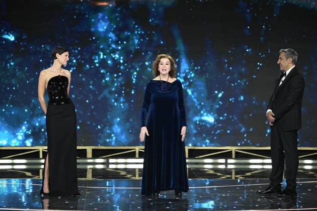 Rome, 71st David di Donatello Awards, Broadcast. Pictured: Bianca Balti, Stefania Sandrelli, Flavio Insinna  Copyright: xMaurizioxD Avanzox xipa-agency.netx xDxAvanzo Provvisionato Landix IPA_Agency_IPA74481124