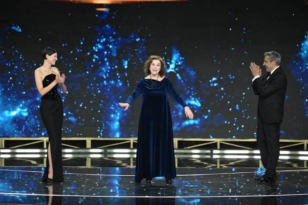 Rome, 71st David di Donatello Awards, Broadcast. Pictured: Bianca Balti, Stefania Sandrelli, Flavio Insinna  Copyright: xMaurizioxD Avanzox xipa-agency.netx xDxAvanzo Provvisionato Landix IPA_Agency_IPA74481125