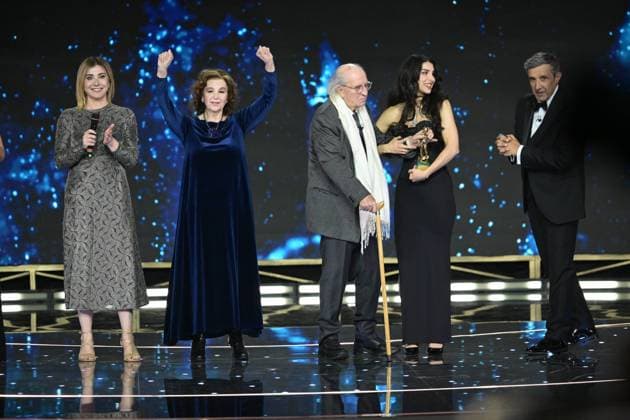 Rome, 71st edition of the David di Donatello Awards, Broadcast. In the photo: Bianca Balti, Stefania Sandrelli, Flavio Insinna, Vittorio Storaro,  Copyright: xMaurizioxD Avanzox xipa-agency.netx xDxAvanzo Provvisionato Landix IPA_Agency_IPA74481140