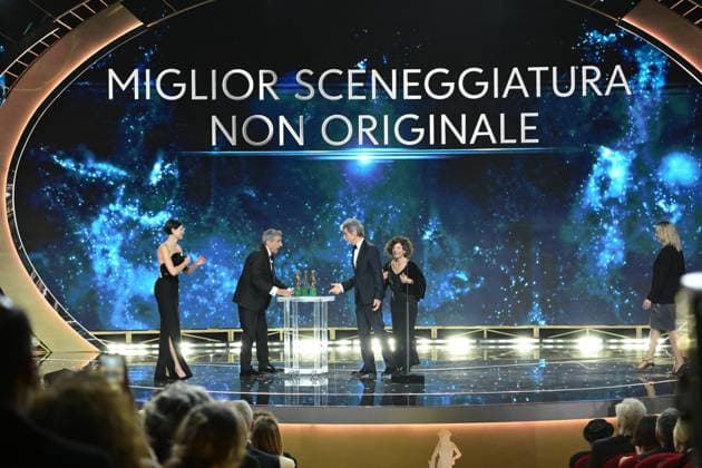Rome, 71st edition of the David di Donatello Awards, Broadcast. In the photo: Doriana LEONDEFF - Silvio SOLDINI - Lucio RICCA - Cristina COMENCINI - Giulia CALENDA - Ilaria MACCHIA  Copyright: xMaurizioxD Avanzox xipa-agency.netx xDxAvanzo Provvisionato Landix IPA_Agency_IPA74481143