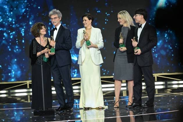 Rome, 71st edition of the David di Donatello Awards, Broadcast. In the photo: Doriana LEONDEFF - Silvio SOLDINI - Lucio RICCA - Cristina COMENCINI - Giulia CALENDA - Ilaria MACCHIA  Copyright: xMaurizioxD Avanzox xipa-agency.netx xDxAvanzo Provvisionato Landix IPA_Agency_IPA74481145