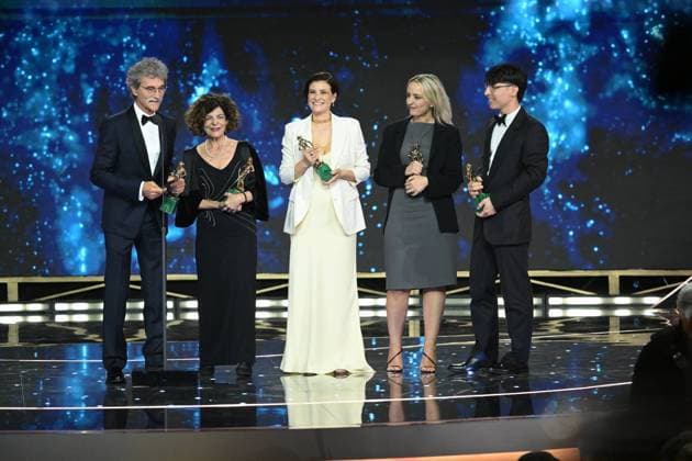 Rome, 71st edition of the David di Donatello Awards, Broadcast. In the photo: Doriana LEONDEFF - Silvio SOLDINI - Lucio RICCA - Cristina COMENCINI - Giulia CALENDA - Ilaria MACCHIA  Copyright: xMaurizioxD Avanzox xipa-agency.netx xDxAvanzo Provvisionato Landix IPA_Agency_IPA74481151