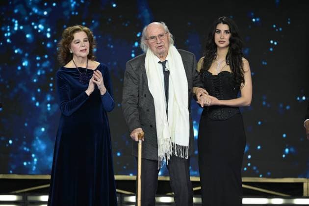 Rome, 71st edition of the David di Donatello Awards, Broadcast. In the photo: Bianca Balti, Stefania Sandrelli, Flavio Insinna, Vittorio Storaro,  Copyright: xMaurizioxD Avanzox xipa-agency.netx xDxAvanzo Provvisionato Landix IPA_Agency_IPA74481136
