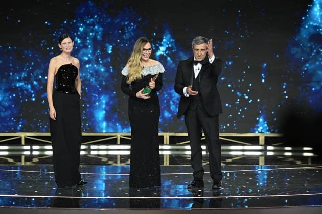 Rome, 71st David di Donatello Awards, Broadcast. Pictured: Bianca Balti, Flavio Insinna, Ornella Muti  Copyright: xMaurizioxD Avanzox xipa-agency.netx xDxAvanzo Provvisionato Landix IPA_Agency_IPA74481160