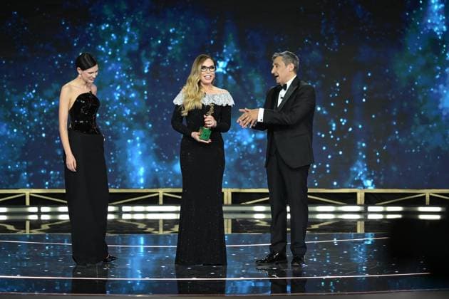 Rome, 71st David di Donatello Awards, Broadcast. Pictured: Bianca Balti, Flavio Insinna, Ornella Muti  Copyright: xMaurizioxD Avanzox xipa-agency.netx xDxAvanzo Provvisionato Landix IPA_Agency_IPA74481162