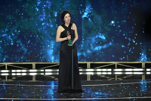 Rome, 71st David di Donatello Awards, Broadcast. Pictured: Flavio Insinna, Margherita Vicario, Margherita Spampinato  Copyright: xMaurizioxD Avanzox xipa-agency.netx xDxAvanzo Provvisionato Landix IPA_Agency_IPA74481258