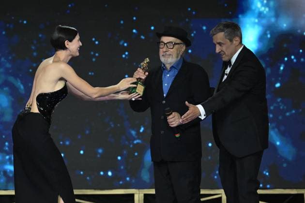 Rome, 71st David di Donatello Awards, Broadcast. Pictured: Bianca Balti, Flavio Insinna, Gianni Amelio  Copyright: xMaurizioxD Avanzox xipa-agency.netx xDxAvanzo Provvisionato Landix IPA_Agency_IPA74481270