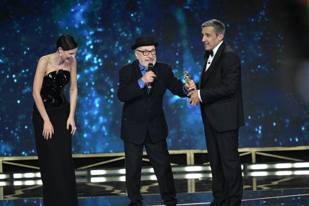 Rome, 71st David di Donatello Awards, Broadcast. Pictured: Bianca Balti, Flavio Insinna, Gianni Amelio  Copyright: xMaurizioxD Avanzox xipa-agency.netx xDxAvanzo Provvisionato Landix IPA_Agency_IPA74481282