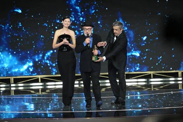 Rome, 71st David di Donatello Awards, Broadcast. Pictured: Bianca Balti, Flavio Insinna, Gianni Amelio  Copyright: xMaurizioxD Avanzox xipa-agency.netx xDxAvanzo Provvisionato Landix IPA_Agency_IPA74481284