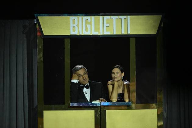 Rome, 71st David di Donatello Awards, Broadcast. Pictured: Bianca Balti, Flavio Insinna  Copyright: xMaurizioxD Avanzox xipa-agency.netx xDxAvanzo Provvisionato Landix IPA_Agency_IPA74481285