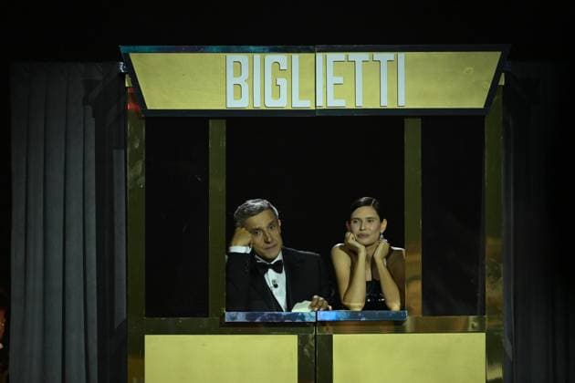 Rome, 71st David di Donatello Awards, Broadcast. Pictured: Bianca Balti, Flavio Insinna  Copyright: xMaurizioxD Avanzox xipa-agency.netx xDxAvanzo Provvisionato Landix IPA_Agency_IPA74481286