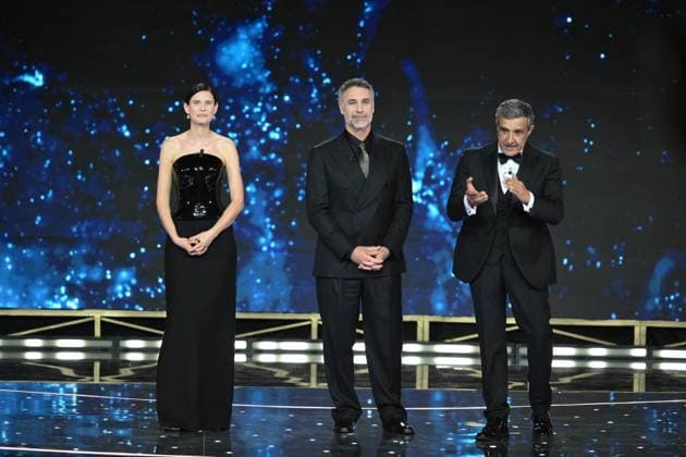 Rome, 71st David di Donatello Awards, Broadcast. Pictured: Bianca Balti, Flavio Insinna, Raoul Bova  Copyright: xMaurizioxD Avanzox xipa-agency.netx xDxAvanzo Provvisionato Landix IPA_Agency_IPA74481326
