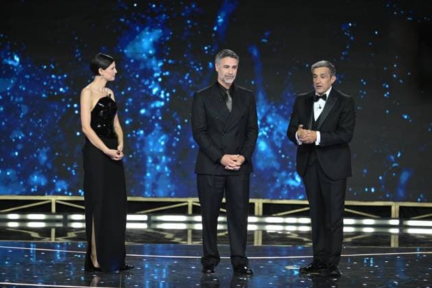 Rome, 71st David di Donatello Awards, Broadcast. Pictured: Bianca Balti, Flavio Insinna, Raoul Bova  Copyright: xMaurizioxD Avanzox xipa-agency.netx xDxAvanzo Provvisionato Landix IPA_Agency_IPA74481324