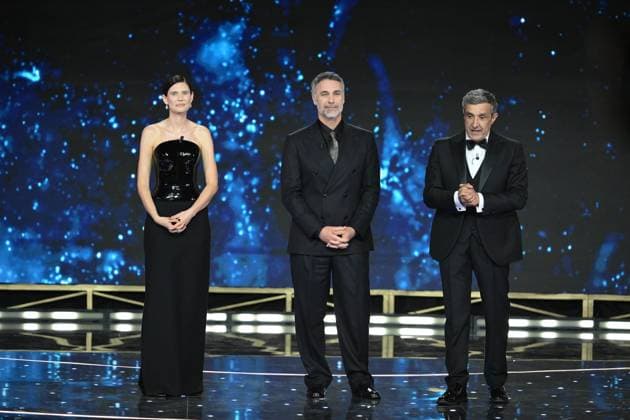 Rome, 71st David di Donatello Awards, Broadcast. Pictured: Bianca Balti, Flavio Insinna, Raoul Bova  Copyright: xMaurizioxD Avanzox xipa-agency.netx xDxAvanzo Provvisionato Landix IPA_Agency_IPA74481325