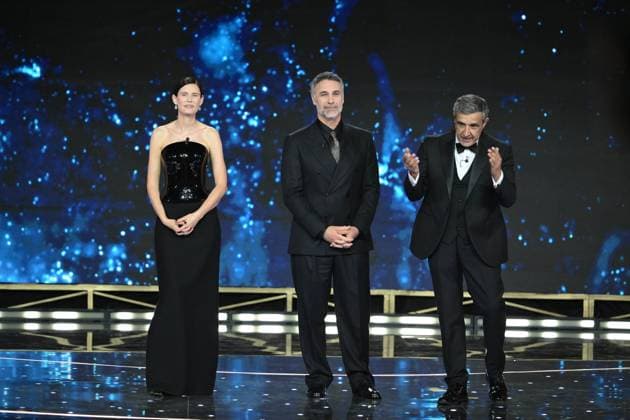 Rome, 71st David di Donatello Awards, Broadcast. Pictured: Bianca Balti, Flavio Insinna, Raoul Bova  Copyright: xMaurizioxD Avanzox xipa-agency.netx xDxAvanzo Provvisionato Landix IPA_Agency_IPA74481327