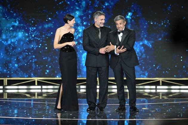 Rome, 71st David di Donatello Awards, Broadcast. Pictured: Bianca Balti, Flavio Insinna, Raoul Bova  Copyright: xMaurizioxD Avanzox xipa-agency.netx xDxAvanzo Provvisionato Landix IPA_Agency_IPA74481331