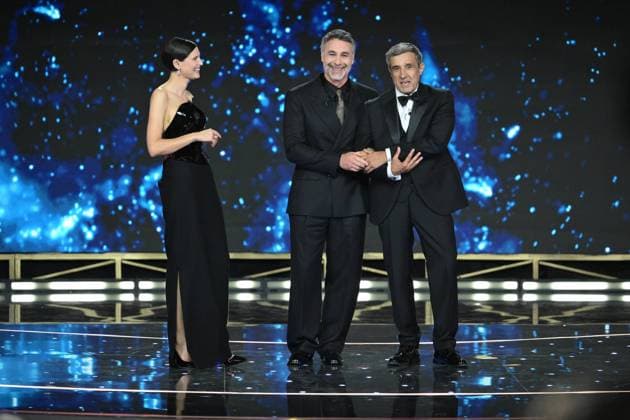 Rome, 71st David di Donatello Awards, Broadcast. Pictured: Bianca Balti, Flavio Insinna, Raoul Bova  Copyright: xMaurizioxD Avanzox xipa-agency.netx xDxAvanzo Provvisionato Landix IPA_Agency_IPA74481332