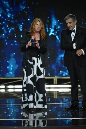 Rome, 71st David di Donatello Awards, Broadcast. Pictured: Bianca Balti, Flavio Insinna, Angela Finocchiaro  Copyright: xMaurizioxD Avanzox xipa-agency.netx xDxAvanzo Provvisionato Landix IPA_Agency_IPA74481507