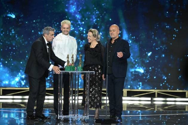 Rome, 71st David di Donatello Awards, Broadcast. Pictured: Andrea Paolo Massara, Ilaria de Laurentiis, and Raffaele Brunetti  Copyright: xMaurizioxD Avanzox xipa-agency.netx xDxAvanzo Provvisionato Landix IPA_Agency_IPA74481546