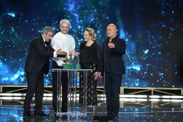 Rome, 71st David di Donatello Awards, Broadcast. Pictured: Andrea Paolo Massara, Ilaria de Laurentiis, and Raffaele Brunetti  Copyright: xMaurizioxD Avanzox xipa-agency.netx xDxAvanzo Provvisionato Landix IPA_Agency_IPA74481548