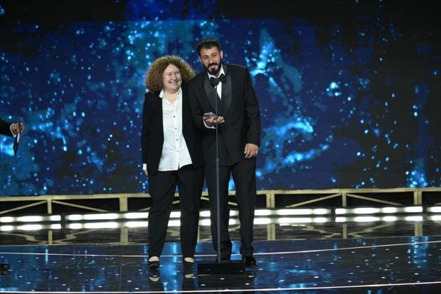 Rome, 71st David di Donatello Awards, Broadcast. Pictured: Dina Taddia and Omar Rammal  Copyright: xMaurizioxD Avanzox xipa-agency.netx xDxAvanzo Provvisionato Landix IPA_Agency_IPA74481579