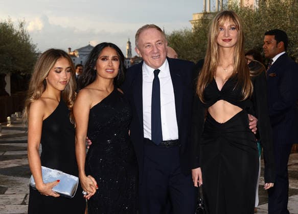 Gala dinner at the Pinault family s Giorgio Cini Foundation. Pictured: Salma Hayek, François-Henri Pinault, Mathilde Pinault (right), and Valentina Paloma Pinault (left).  Copyright: xMatteoxChinellatox xipa-agency.netx xipa-agency.netx xMatteoxChinellatox IPA_Agency_IPA74478005