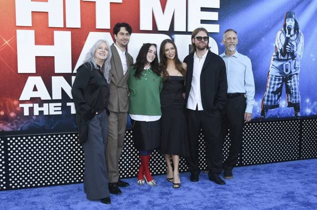 Patrick O Connell, Billie Eilish, Nat Wolff, Maggie Baird, Finneas O Connell, Claudia Sulewski at arrivals for BILLIE EILISH - HIT ME HARD AND SOFT: THE TOUR (LIVE IN 3D) Premiere, Westwood Village Theatre, Los Angeles, CA, May 06, 2026. Photo By: Elizabeth Goodenough Everett Collection BILLIE EILISH - HIT ME HARD AND SOFT: THE TOUR (LIVE IN 3D) Premiere PUBLICATIONXNOTxINxCANxCHNxFRAxITAxJPNxNORxPOLxRUSxESPxUKxUSA