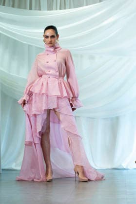 Summer Fashion Week Latam 2026 in Madrid, Spain - 6 MAY 2026. A model walks the runway at the Faride fashion show during the Summer Fashion Week Latam 2026 at the Pons Foundation . Madrid Spain Copyright: xAtilanoxGarciax xSOPAxImagesx photos17769