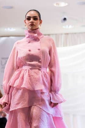 Summer Fashion Week Latam 2026 in Madrid, Spain - 6 MAY 2026. A model walks the runway at the Faride fashion show during the Summer Fashion Week Latam 2026 at the Pons Foundation . Madrid Spain Copyright: xAtilanoxGarciax xSOPAxImagesx photos17770