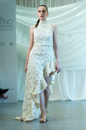 Summer Fashion Week Latam 2026 in Madrid, Spain - 6 MAY 2026. A model walks the runway at the Faride fashion show during the Summer Fashion Week Latam 2026 at the Pons Foundation . Madrid Spain Copyright: xAtilanoxGarciax xSOPAxImagesx photos17773
