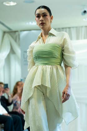 Summer Fashion Week Latam 2026 in Madrid, Spain - 6 MAY 2026. A model walks the runway at the Faride fashion show during the Summer Fashion Week Latam 2026 at the Pons Foundation . Madrid Spain Copyright: xAtilanoxGarciax xSOPAxImagesx photos17786