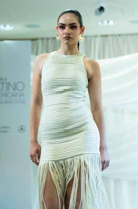 Summer Fashion Week Latam 2026 in Madrid, Spain - 6 MAY 2026. A model walks the runway at the Faride fashion show during the Summer Fashion Week Latam 2026 at the Pons Foundation . Madrid Spain Copyright: xAtilanoxGarciax xSOPAxImagesx photos17792