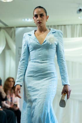 Summer Fashion Week Latam 2026 in Madrid, Spain - 6 MAY 2026. A model walks the runway at the Faride fashion show during the Summer Fashion Week Latam 2026 at the Pons Foundation . Madrid Spain Copyright: xAtilanoxGarciax xSOPAxImagesx photos17795