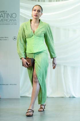 Summer Fashion Week Latam 2026 in Madrid, Spain - 6 MAY 2026. A model walks the runway at the Faride fashion show during the Summer Fashion Week Latam 2026 at the Pons Foundation . Madrid Spain Copyright: xAtilanoxGarciax xSOPAxImagesx photos17796