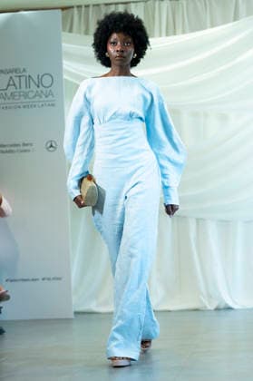 Summer Fashion Week Latam 2026 in Madrid, Spain - 6 MAY 2026. A model walks the runway at the Faride fashion show during the Summer Fashion Week Latam 2026 at the Pons Foundation . Madrid Spain Copyright: xAtilanoxGarciax xSOPAxImagesx photos17798