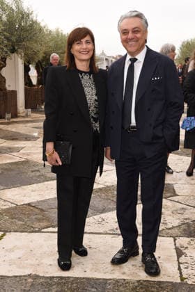 Venice, Pinault Foundation gala dinner on San Giorgio Island, pictured: Silvia Goracci, Luca de Meo  Copyright: xFRANCESCAxVIECELIx xipa-agency.netx xFrancescaxViecelix IPA_Agency_IPA74479759
